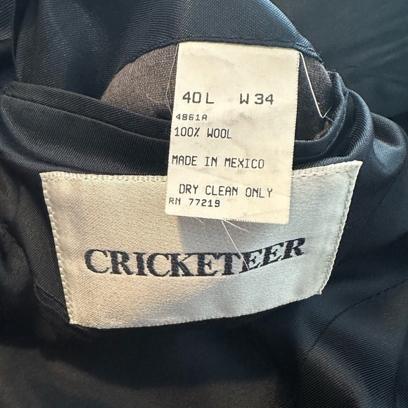 *CLEARANCE* Cricketeer gray windowpane men’s 2-button suit jacket 44R 34W - Picture 8 of 15